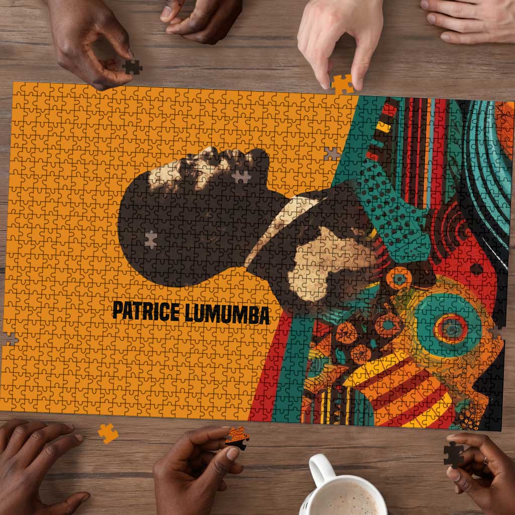 Patrice Lumumba Puzzle with Profile Portrait and Bold Africa Will Rise Statement - Wonder Print Shop