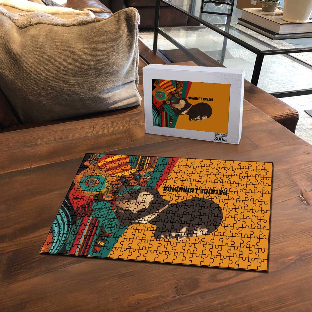 Patrice Lumumba Puzzle with Profile Portrait and Bold Africa Will Rise Statement - Wonder Print Shop