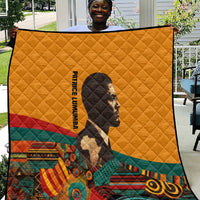 Patrice Lumumba Quilt with Profile Portrait and Bold Africa Will Rise Statement - Wonder Print Shop