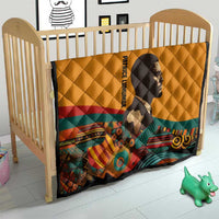 Patrice Lumumba Quilt with Profile Portrait and Bold Africa Will Rise Statement - Wonder Print Shop