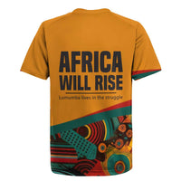 Patrice Lumumba Rugby Jersey with Profile Portrait and Bold Africa Will Rise Statement - Wonder Print Shop