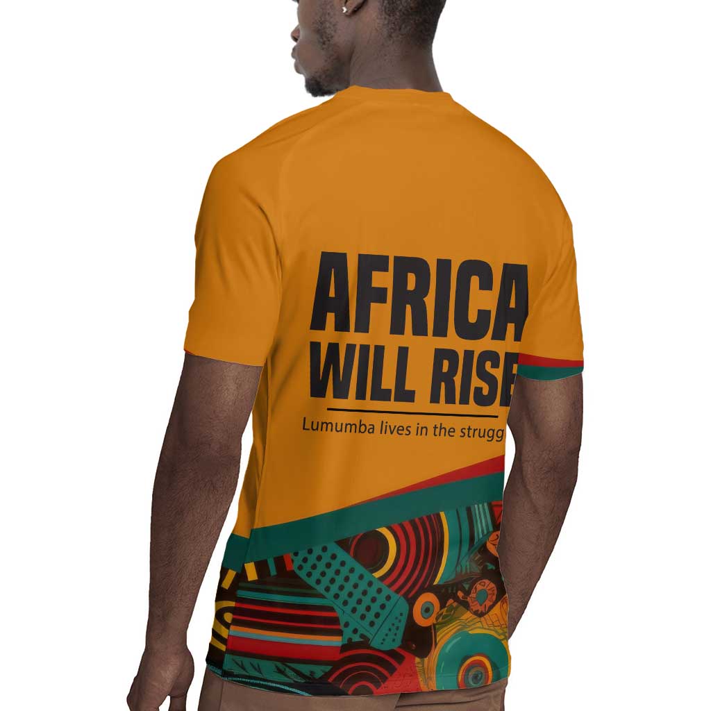 Patrice Lumumba Rugby Jersey with Profile Portrait and Bold Africa Will Rise Statement - Wonder Print Shop