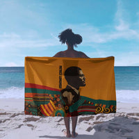 Patrice Lumumba Sarong with Profile Portrait and Bold Africa Will Rise Statement - Wonder Print Shop