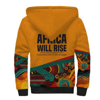 Patrice Lumumba Sherpa Hoodie with Profile Portrait and Bold Africa Will Rise Statement - Wonder Print Shop