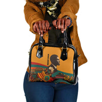 Patrice Lumumba Shoulder Handbag with Profile Portrait and Bold Africa Will Rise Statement - Wonder Print Shop
