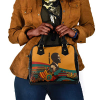 Patrice Lumumba Shoulder Handbag with Profile Portrait and Bold Africa Will Rise Statement - Wonder Print Shop