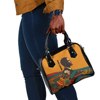 Patrice Lumumba Shoulder Handbag with Profile Portrait and Bold Africa Will Rise Statement - Wonder Print Shop