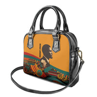 Patrice Lumumba Shoulder Handbag with Profile Portrait and Bold Africa Will Rise Statement - Wonder Print Shop
