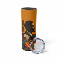 Patrice Lumumba Skinny Tumbler with Profile Portrait and Bold Africa Will Rise Statement - Wonder Print Shop