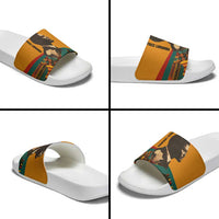 Patrice Lumumba Slide Sandals with Profile Portrait and Bold Africa Will Rise Statement - Wonder Print Shop