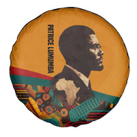 Patrice Lumumba Spare Tire Cover with Profile Portrait and Bold Africa Will Rise Statement - Wonder Print Shop