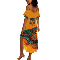 Patrice Lumumba Summer Maxi Dress with Profile Portrait and Bold Africa Will Rise Statement - Wonder Print Shop