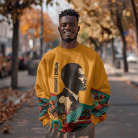 Patrice Lumumba Sweatshirt with Profile Portrait and Bold Africa Will Rise Statement - Wonder Print Shop