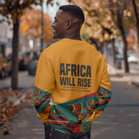 Patrice Lumumba Sweatshirt with Profile Portrait and Bold Africa Will Rise Statement - Wonder Print Shop