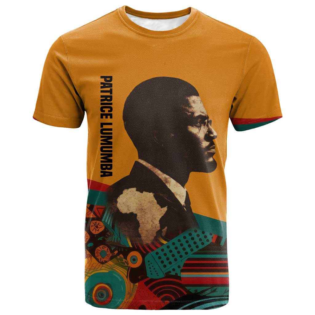 Patrice Lumumba T shirt with Profile Portrait and Bold Africa Will Rise Statement - Wonder Print Shop