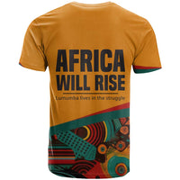 Patrice Lumumba T shirt with Profile Portrait and Bold Africa Will Rise Statement - Wonder Print Shop