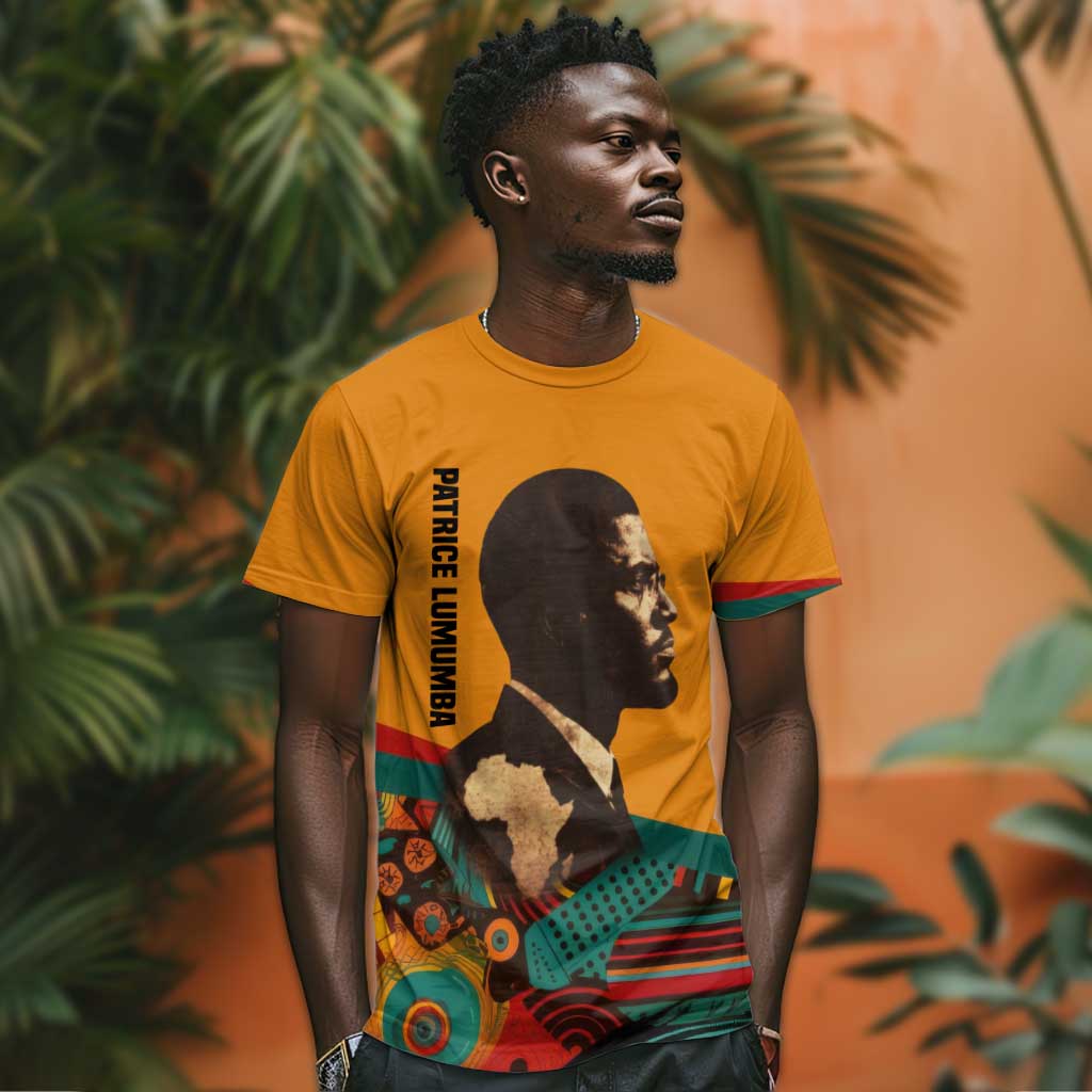 Patrice Lumumba T shirt with Profile Portrait and Bold Africa Will Rise Statement - Wonder Print Shop