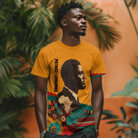 Patrice Lumumba T shirt with Profile Portrait and Bold Africa Will Rise Statement - Wonder Print Shop