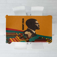 Patrice Lumumba Tablecloth with Profile Portrait and Bold Africa Will Rise Statement - Wonder Print Shop