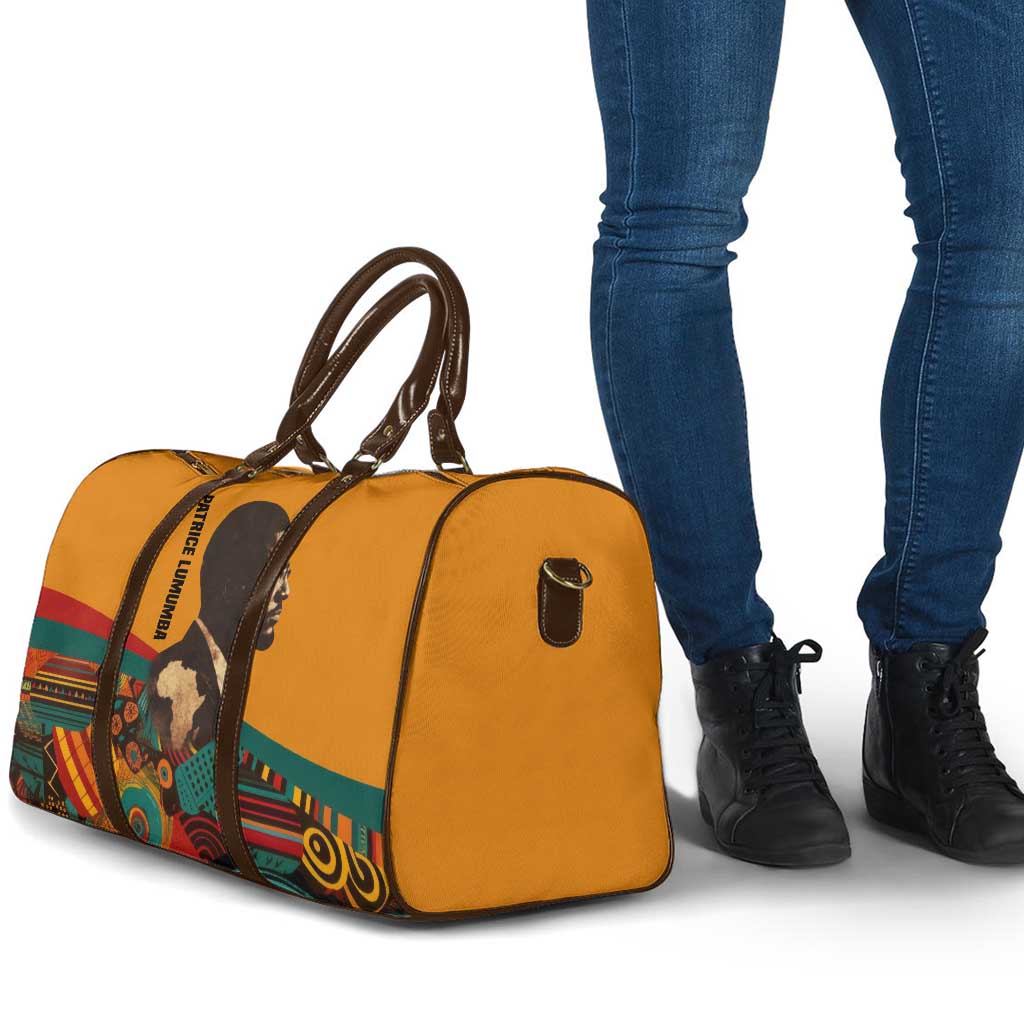 Patrice Lumumba Travel Bag with Profile Portrait and Bold Africa Will Rise Statement - Wonder Print Shop