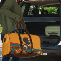 Patrice Lumumba Travel Bag with Profile Portrait and Bold Africa Will Rise Statement - Wonder Print Shop