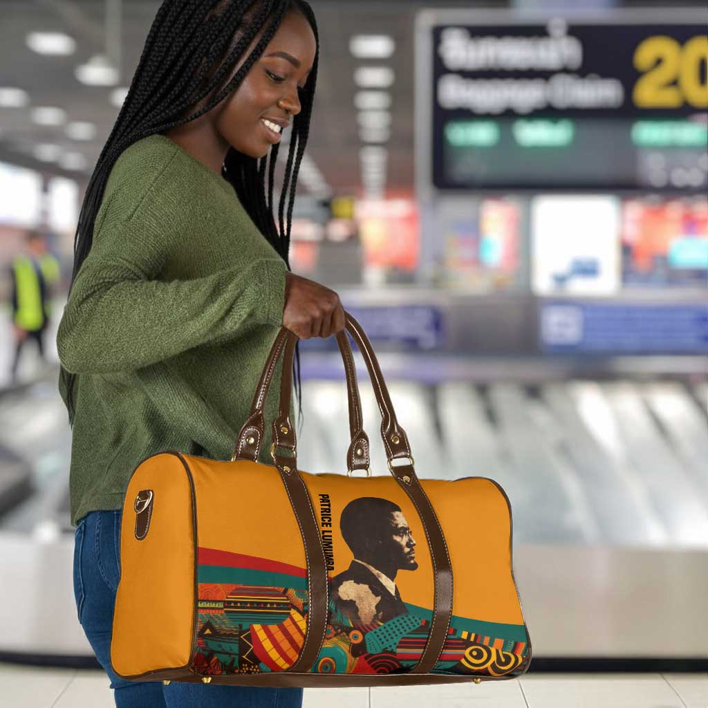 Patrice Lumumba Travel Bag with Profile Portrait and Bold Africa Will Rise Statement - Wonder Print Shop