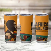 Patrice Lumumba Tumbler Cup with Profile Portrait and Bold Africa Will Rise Statement - Wonder Print Shop