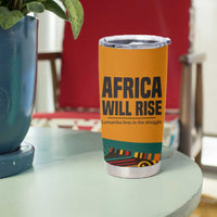 Patrice Lumumba Tumbler Cup with Profile Portrait and Bold Africa Will Rise Statement - Wonder Print Shop