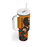 Patrice Lumumba Tumbler With Handle with Profile Portrait and Bold Africa Will Rise Statement - Wonder Print Shop