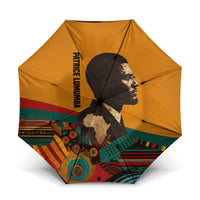 Patrice Lumumba Umbrella with Profile Portrait and Bold Africa Will Rise Statement - Wonder Print Shop