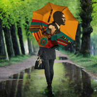 Patrice Lumumba Umbrella with Profile Portrait and Bold Africa Will Rise Statement - Wonder Print Shop