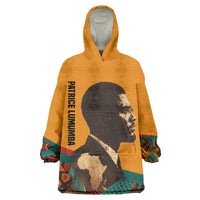 Patrice Lumumba Wearable Blanket Hoodie with Profile Portrait and Bold Africa Will Rise Statement - Wonder Print Shop