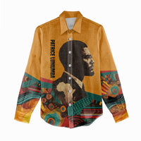 Patrice Lumumba Women Casual Shirt with Profile Portrait and Bold Africa Will Rise Statement - Wonder Print Shop