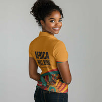 Patrice Lumumba Women Polo Shirt with Profile Portrait and Bold Africa Will Rise Statement - Wonder Print Shop