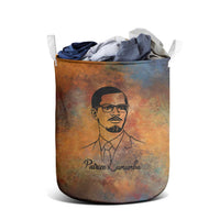 Patrice Lumumba Laundry Basket with Line Art Portrait and Truth Cannot Be Killed Inspirational Quote - Wonder Print Shop
