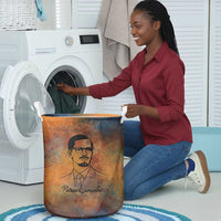Patrice Lumumba Laundry Basket with Line Art Portrait and Truth Cannot Be Killed Inspirational Quote - Wonder Print Shop