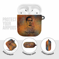 Patrice Lumumba AirPods Case with Line Art Portrait and Truth Cannot Be Killed Inspirational Quote - Wonder Print Shop
