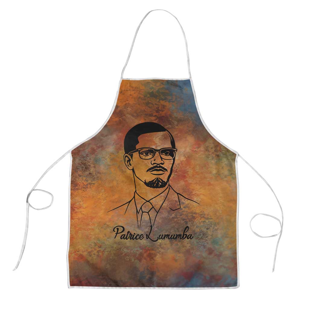 Patrice Lumumba Apron with Line Art Portrait and Truth Cannot Be Killed Inspirational Quote - Wonder Print Shop