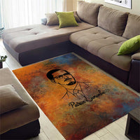 Patrice Lumumba Area Rug with Line Art Portrait and Truth Cannot Be Killed Inspirational Quote - Wonder Print Shop