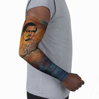 Patrice Lumumba Arm Sleeves with Line Art Portrait and Truth Cannot Be Killed Inspirational Quote - Wonder Print Shop