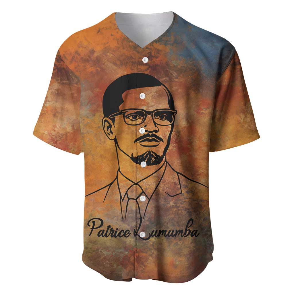 Patrice Lumumba Baseball Jersey with Line Art Portrait and Truth Cannot Be Killed Inspirational Quote - Wonder Print Shop