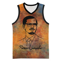 Patrice Lumumba Basketball Jersey with Line Art Portrait and Truth Cannot Be Killed Inspirational Quote - Wonder Print Shop
