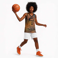 Patrice Lumumba Basketball Jersey with Line Art Portrait and Truth Cannot Be Killed Inspirational Quote - Wonder Print Shop