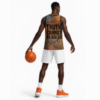 Patrice Lumumba Basketball Jersey with Line Art Portrait and Truth Cannot Be Killed Inspirational Quote - Wonder Print Shop