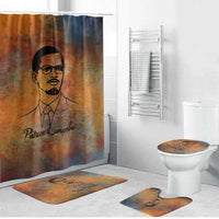 Patrice Lumumba Bathroom Set with Line Art Portrait and Truth Cannot Be Killed Inspirational Quote - Wonder Print Shop