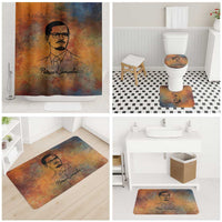 Patrice Lumumba Bathroom Set with Line Art Portrait and Truth Cannot Be Killed Inspirational Quote - Wonder Print Shop