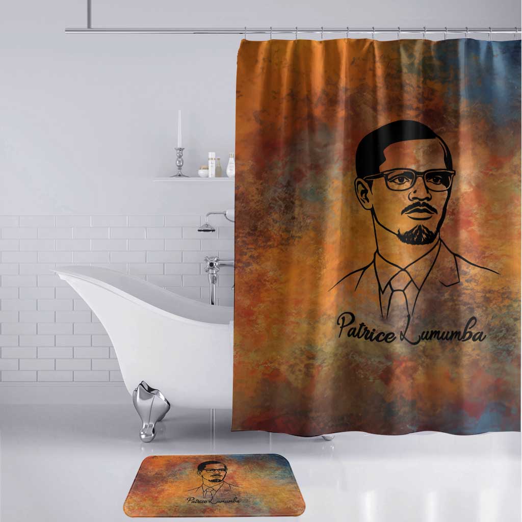 Patrice Lumumba Bathroom Set with Line Art Portrait and Truth Cannot Be Killed Inspirational Quote - Wonder Print Shop