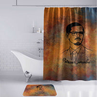 Patrice Lumumba Bathroom Set with Line Art Portrait and Truth Cannot Be Killed Inspirational Quote - Wonder Print Shop