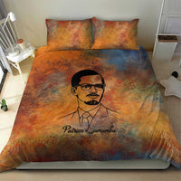 Patrice Lumumba Bedding Set with Line Art Portrait and Truth Cannot Be Killed Inspirational Quote - Wonder Print Shop