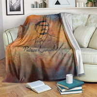 Patrice Lumumba Blanket with Line Art Portrait and Truth Cannot Be Killed Inspirational Quote - Wonder Print Shop